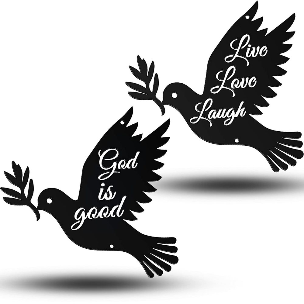 2 Pieces Metal Wall Hanging Decor Inspirational Word Art Metal Spiritual💛